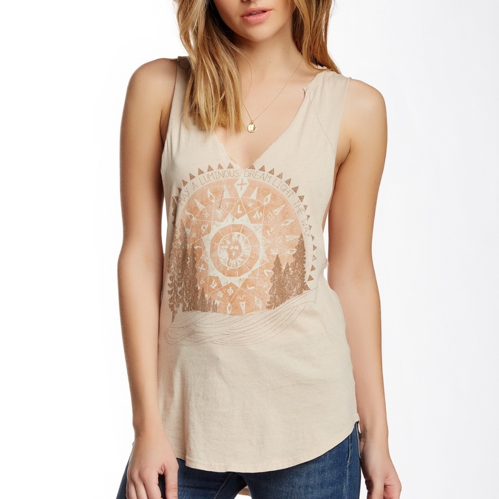 Project Social T High Low Cream Muscle Tank